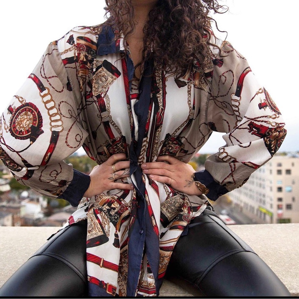 Vintage Patterned Blouse